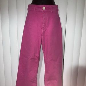 Zara pink high rise wide leg jeans